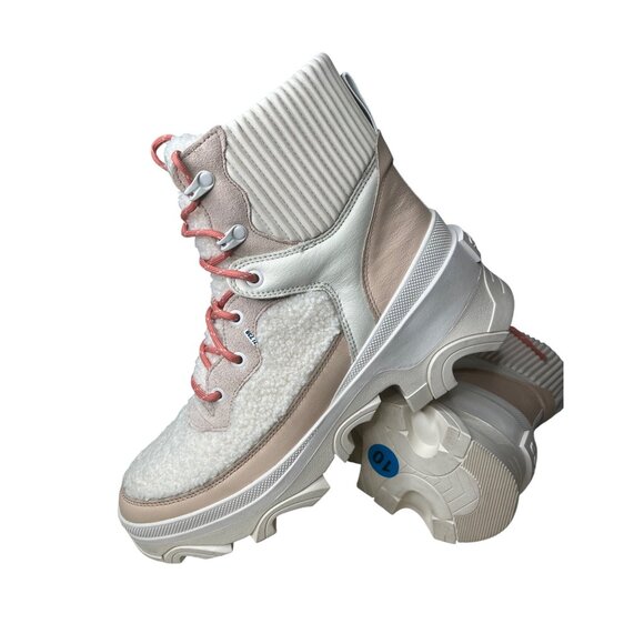 Sorel Brex Cozy Lace-Up Womens Boots Faux Fur Leather Beige Size 11 - Picture 5 of 14